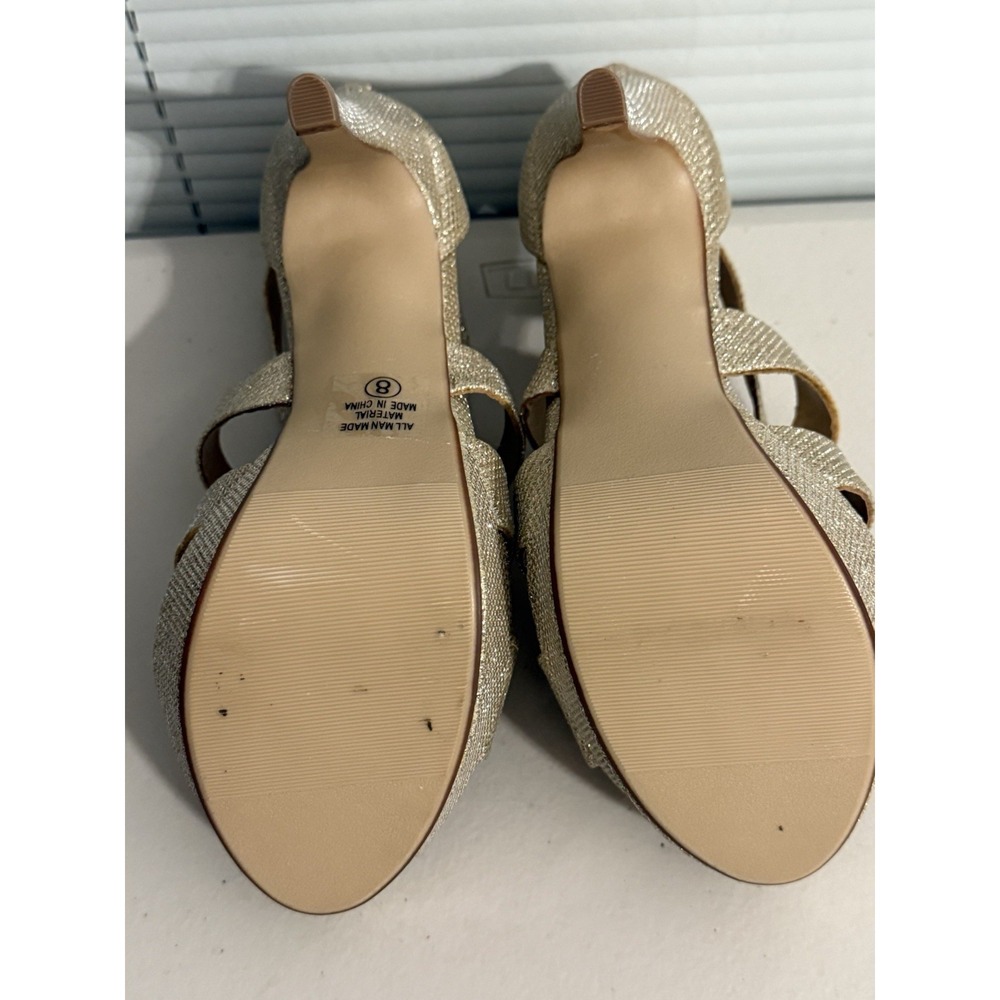 Gold Glitter Charlotte Russe Stilettos, size 8 Prom Dress Shoes High Heels #17 - Picture 5 of 6